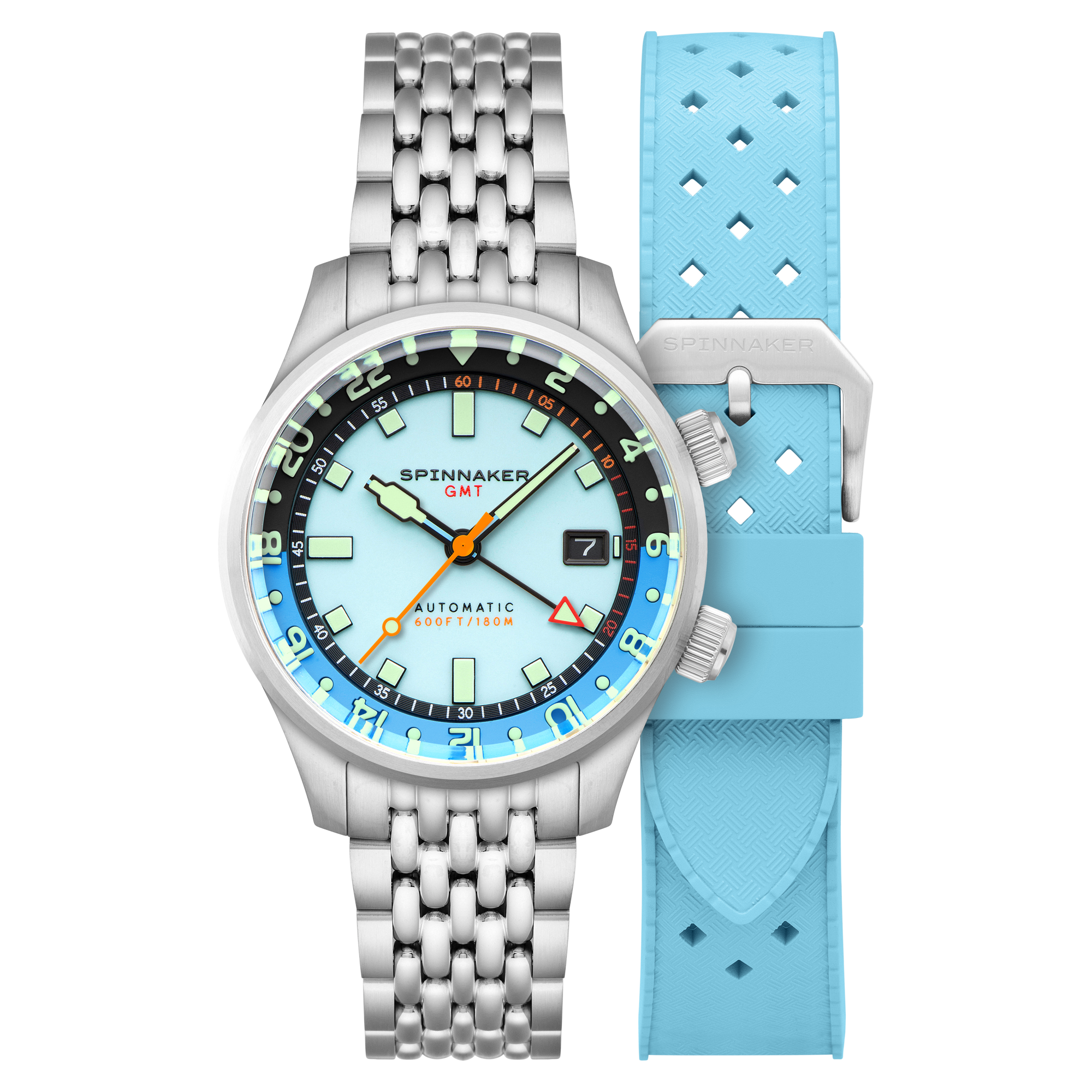 Aquamarine Blue | Bradner GMT Automatic – Spinnaker Watches Aquamarine Blue | Bradner GMT Automatic – Spinnaker Watches
