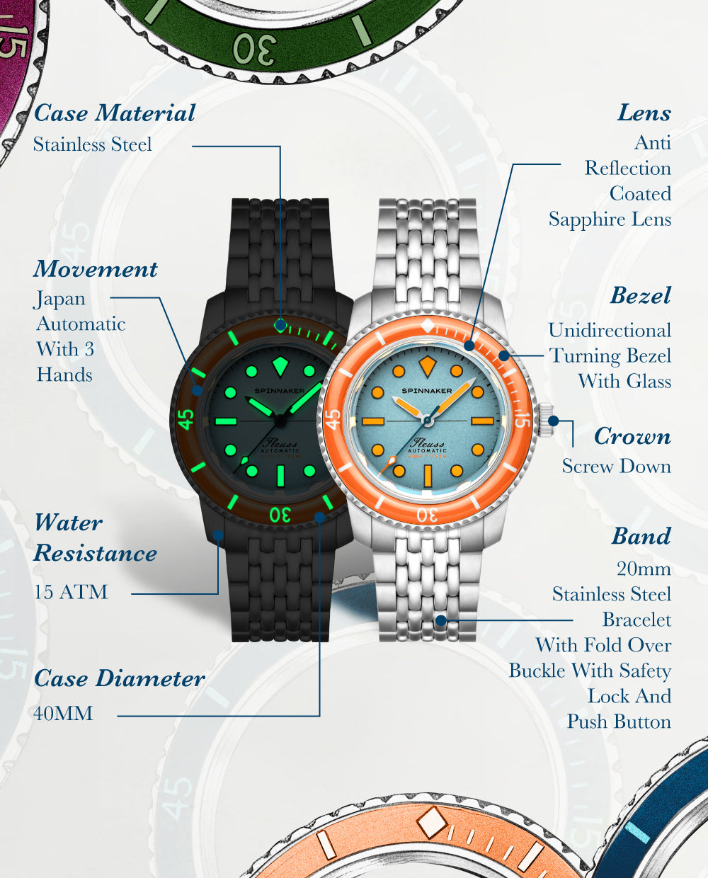 Fleuss 40 Automatic Soft Launch SP-5133 – Spinnaker Watches