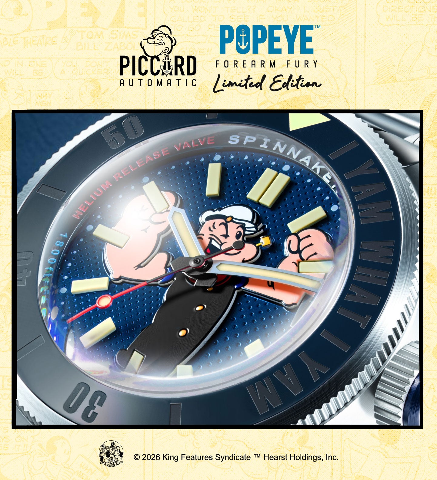 L GEAR SOLID 3 x Popeye　スペシャルバンダナ Piccard Automatic Popeye Forearm Fury Limited Edition SP-5173