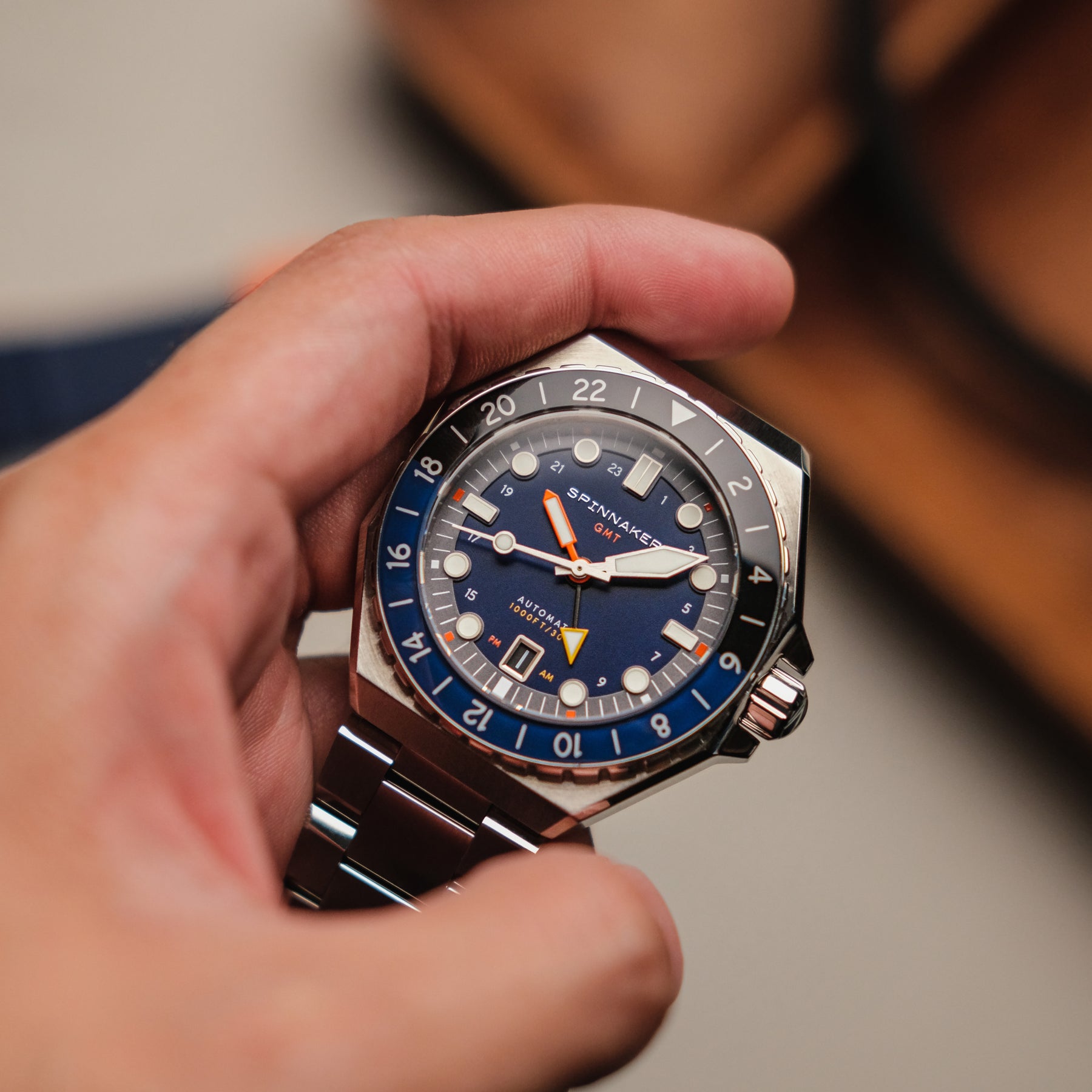 Spinnaker Dumas GMT Automatic Navy Black Watch, Blue, 44 mm, 30 atm, S -  Iguana Sell